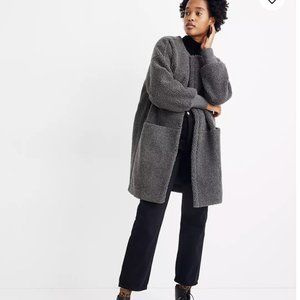 Madewell Sherpa Grey Cocoon Coat S